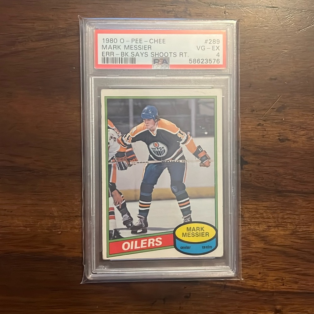 Mark Messier 1980 O-Pee-Chee Rookie Card Error PSA 4